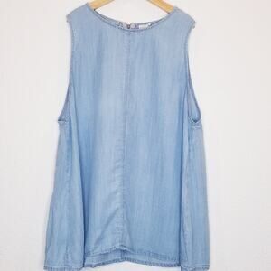 Paper Crane Chambray Swing Tank Top, MED